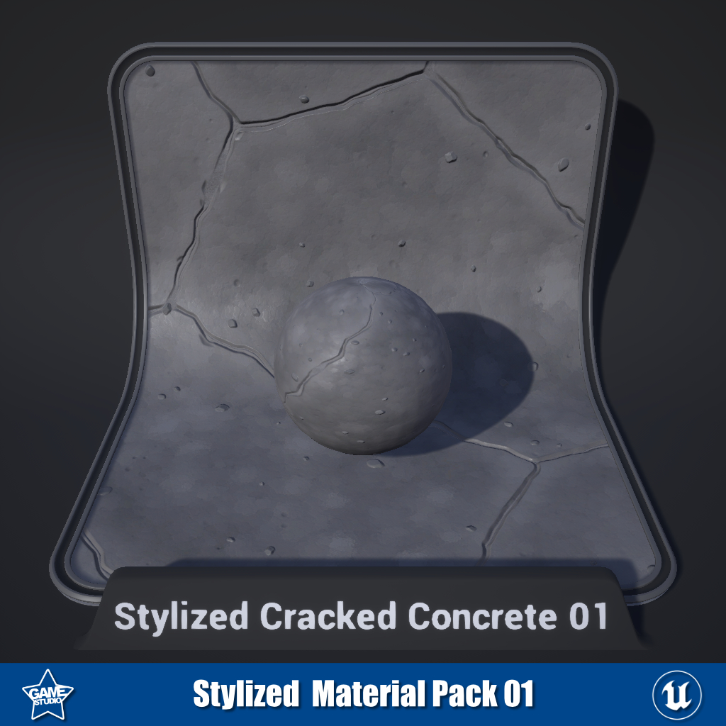 Stylized Cracked Concrete Materials 01