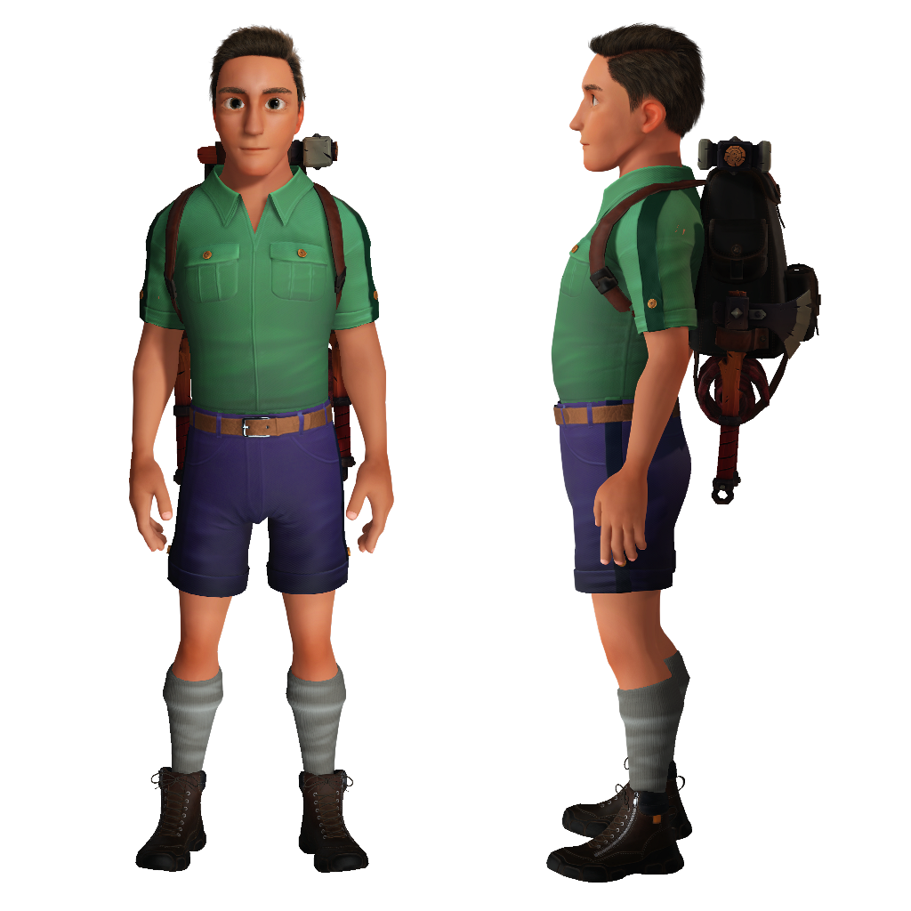 3d Stylized Backpacker Character