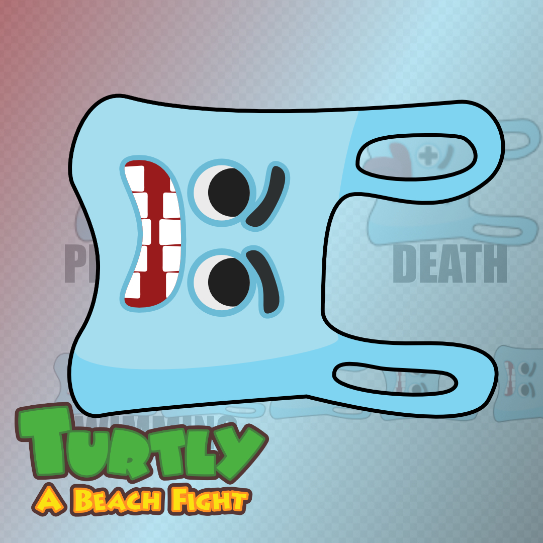 Plastic Bag 2D Character - Turtly - A Beach Fight