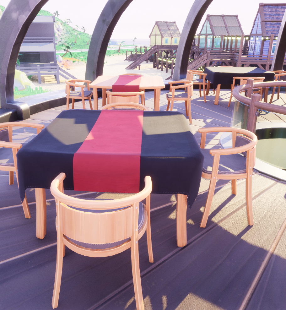 Stylized 3D Restaurant Table / Chair